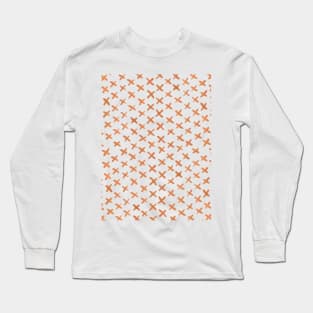 Watercolor x pattern - orange Long Sleeve T-Shirt